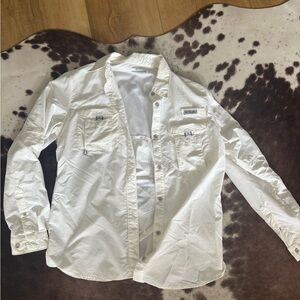 Columbia White Casual Button Down Shirt